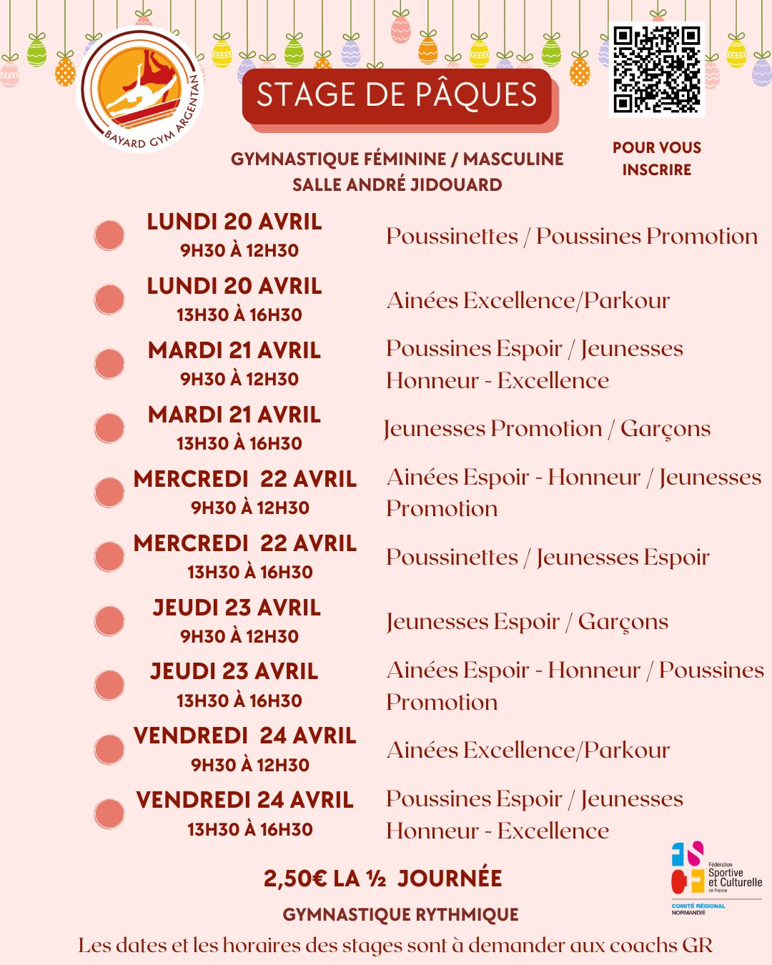 Stage de Pâques 2026